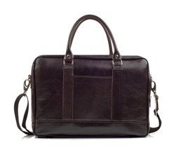 Brown leather shoulder laptop bag SL02 ABERDEEN