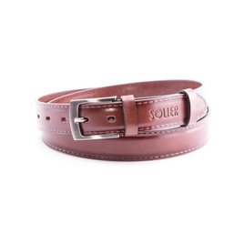 Elegant dark brown leather belt SOLIER SB09