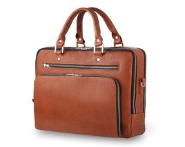 Genuine leather laptop bag Solier SL24 Shannon brązowy vintage