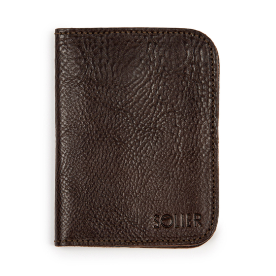 Brown leather wallet / passport holder SOLIER SW07