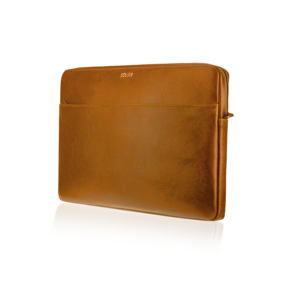 Genuine leather laptop case 13' Solier Camel