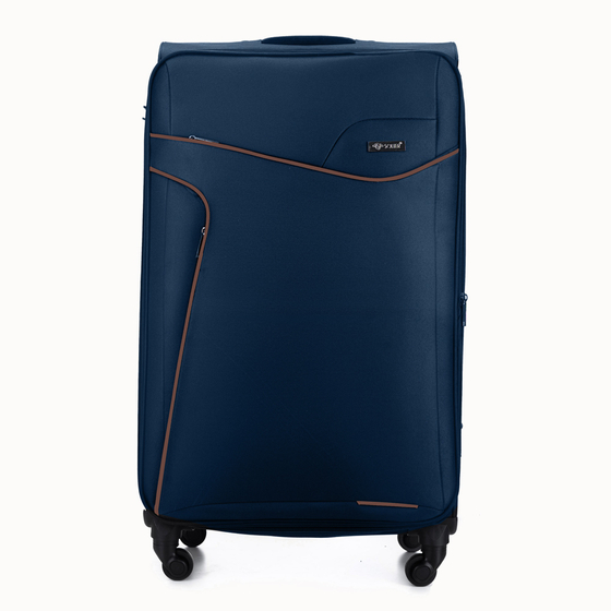 Large soft luggage XL Solier STL1651 navy-coffee