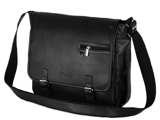 black shoulder laptop bag Solier S12