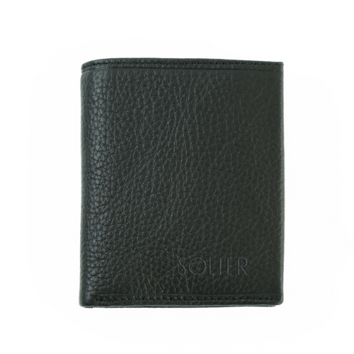 Skórzany czarny portfel SOLIER SW47 Czarny