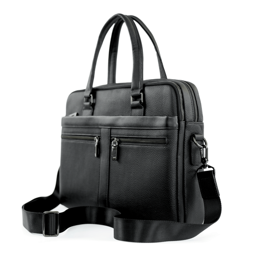 Skórzana torba męska na laptopa 15" i dokumenty Solier SL41 Lorien czarna