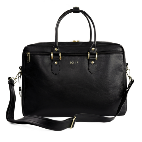 Genuine leather women's laptop bag Marina black