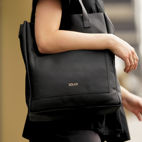 Genuine leather woman's laptop bag FL15 Positano dark grey