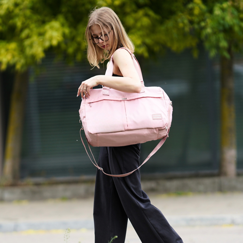 Materiałowa torba podróżna Solier SM04 VEA Jasny róż