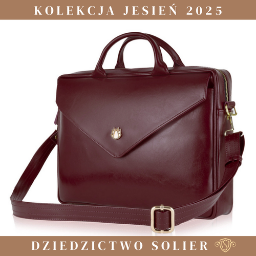 Skórzana damska torba na laptopa FL15 Positano bordowa