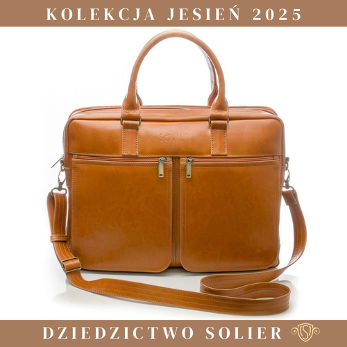 Men's leather shoulder bag Solier SL01 DUNDEE