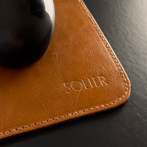 Genuine leather mouse pad Solier SA42 camel