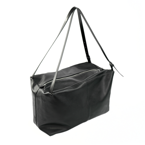 Skórzana damska torba worek na ramię Solier FL36 Oriana czarna