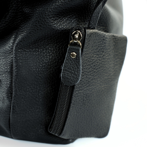 Torba damska skórzana shopper Solier FL34 Rillia czarna