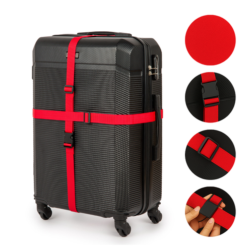 Security luggage strap for suitcase SA56 red