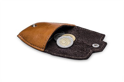 Leather men's coin wallet SOLIER SA10 CAMEL