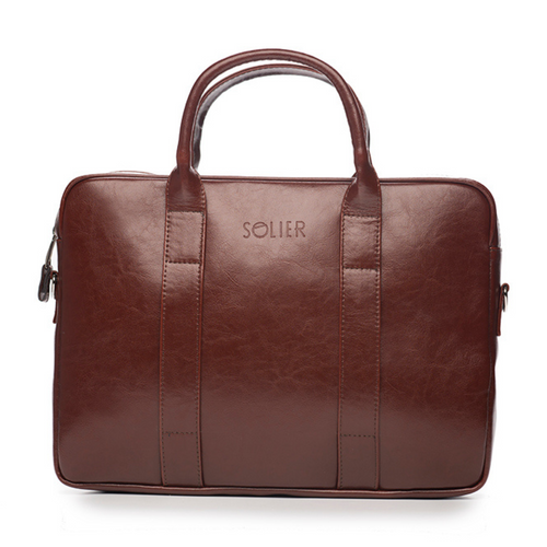 Maroon leather shoulder laptop bag SL20 EDYNBURG
