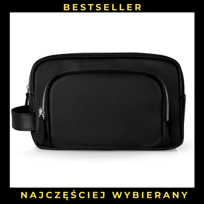 Elegant genuine leather men's beauty bag SK04 SOLIER black