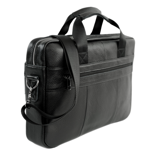 Męska torba skórzana na laptopa Solier SL49 BRANN Czarna