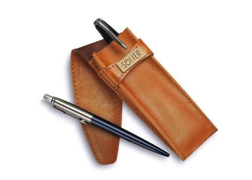 Leather men's pen case SA12 CAMEL