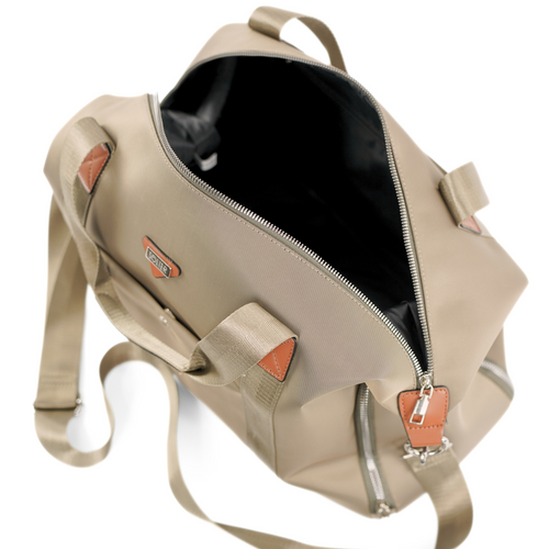 Duża weekendowa torba podróżna na ramię damska FB50 beżowa