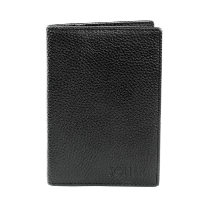 Etui na karty i dokumenty skórzane Solier SW41 BLACK