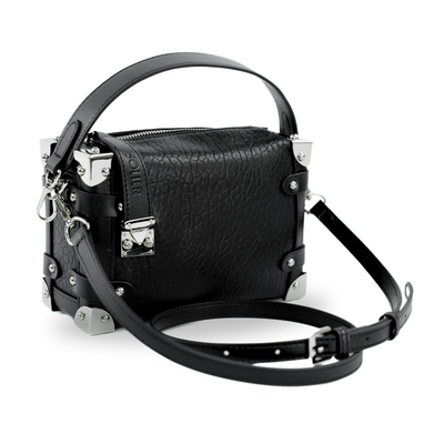 Torba weekendowa podróżna skórzana Solier SL39 Astrin czarna 