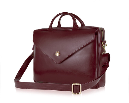 Leather woman's laptop bag FL15 Positano deep red