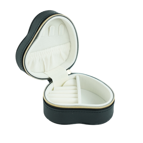 Personalizowana szkatułka na biżuterię w kształcie serca - czarny