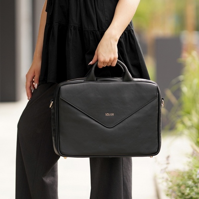 Leather woman's laptop bag FL15 Positano black