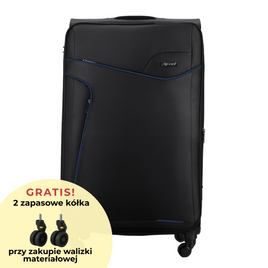 Large soft luggage L Solier STL1651 black-blue