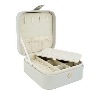 Personalizowana duża szkatułka na biżuterię - szary