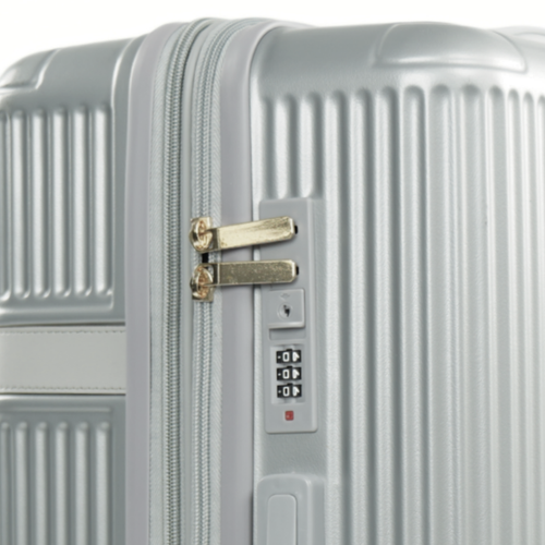 Walizka podróżna średnia twarda Solier Nokiro 24' M - srebrny