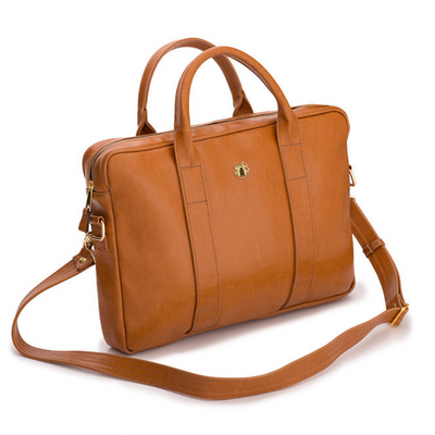 Damska skórzana torba na laptopa Dulce brązowa