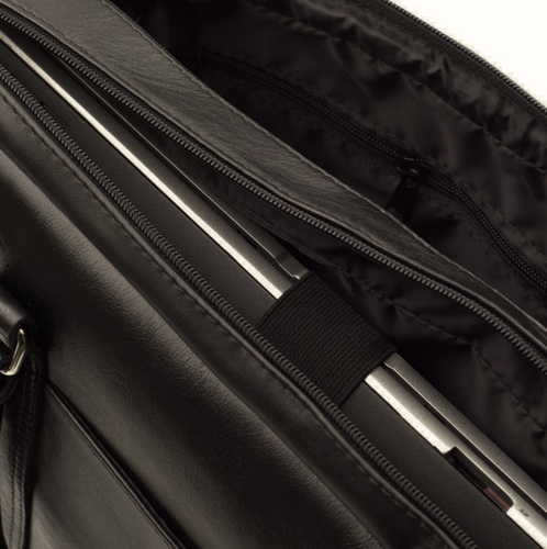 Brown leather shoulder laptop bag SL02 ABERDEEN