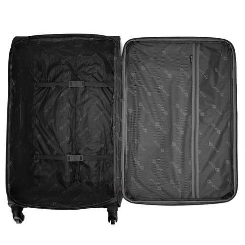 Medium soft luggage M Solier STL1651 dark grey-coffee