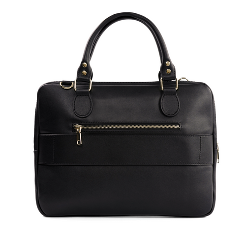 Genuine leather woman's laptop bag 13,3'' FL26 Alcamo black with snake pattern