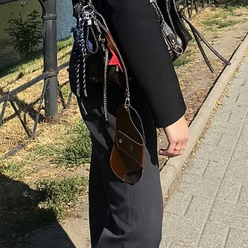 Personalizowane skórzane etui na okulary Solier SA36 - camel