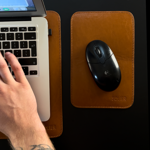 Genuine leather laptop pad Solier SA43 camel