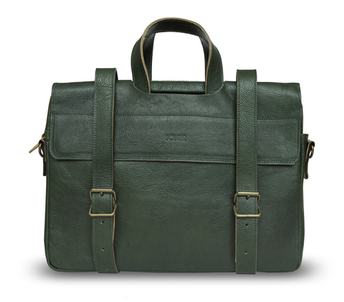 Genuine leather bicycle bag SR03 green