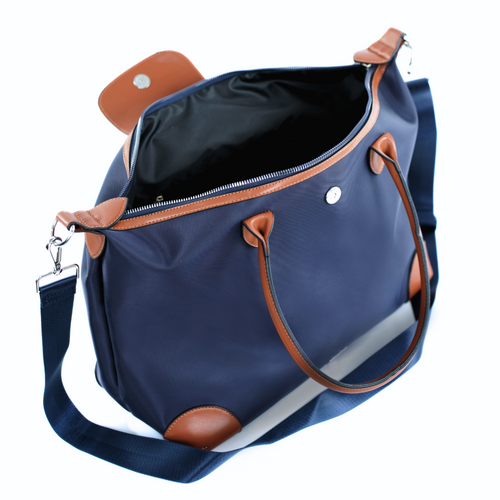 Nylonowa Torba damska shopper Solier FB48 Lestia granatowa