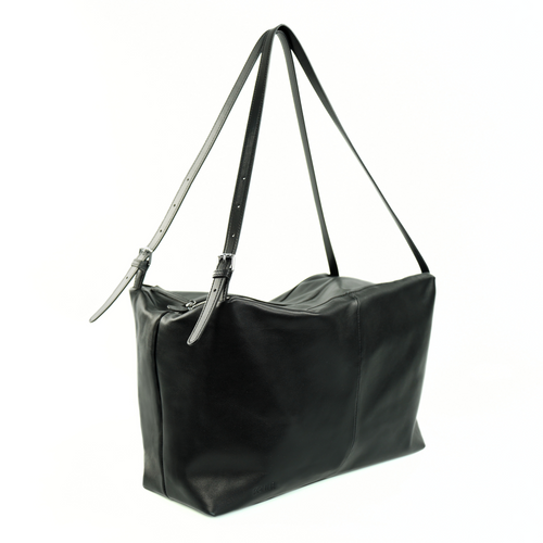 Skórzana damska torba worek na ramię Solier FL36 Oriana czarna