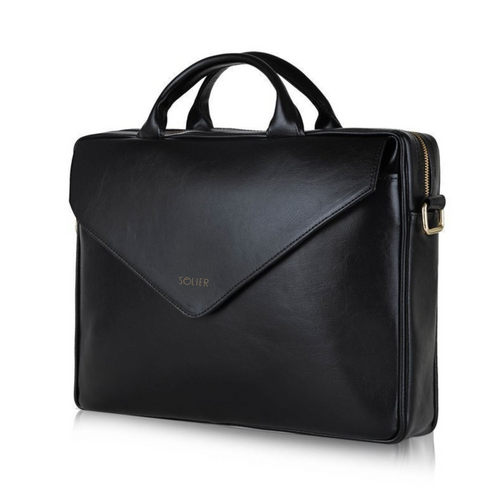 Leather woman's laptop bag FL15 Positano black