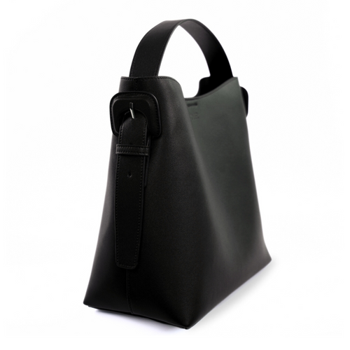 Skórzana torebka damska z klamrą Solier FL44 Elara czarna