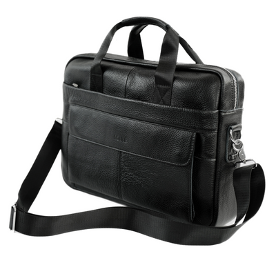 Męska torba skórzana na laptopa Solier SL46 DUNE  Czarna