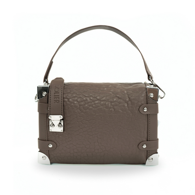 Skórzana mała torebka damska na ramię listonoszka Solier FL43 Nessa cappucino
