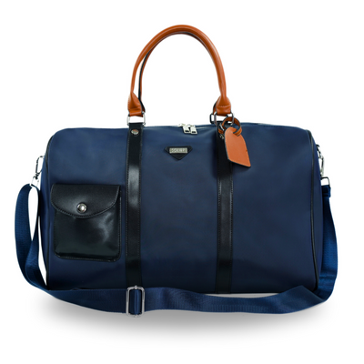 Duża torba podróżna weekendowa z nylonu Solier FB49 Barrley granatowa