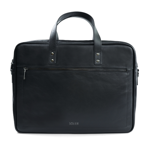 SKÓRZANA TORBA NA LAPTOPA MĘSKA SOLIER SL05 NEWBRIDGE CZARNA