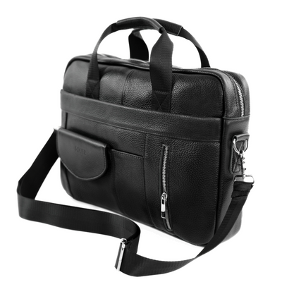 Męska torba skórzana na laptopa Solier SL49 BRANN Czarna