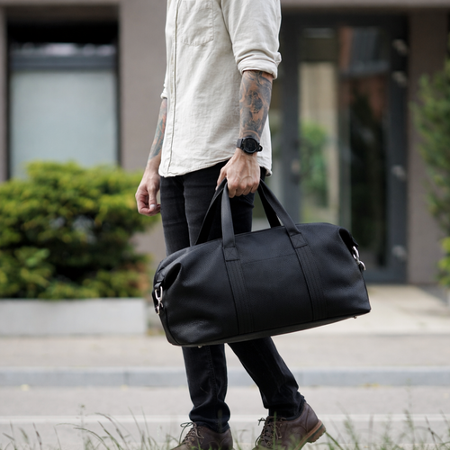 Skórzana torba weekendowa podróżna Solier SL39 Veran czarna