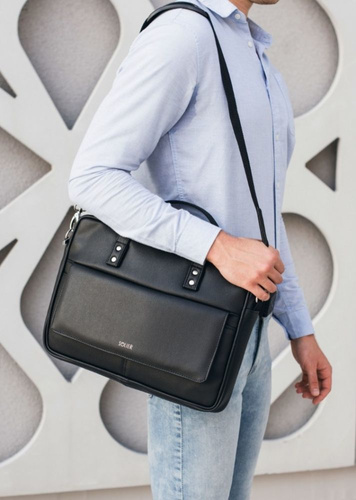 TORBA MĘSKA NA RAMIĘ SOLIER S32 WESTPORT CZARNA